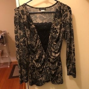 Lace inset long sleeve